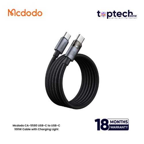 Mcdodo-2026-10-15T153336.226.png Mcdodo CA-5580 USB-C to USB-C 100W with Charging Light - Image 1