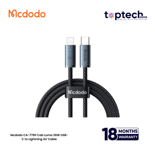 Mcdodo-2026-10-15T172619.633.png Mcdodo CA-7780 Cab Luma 36W USB-C to Lightning Air Cable - Image 1