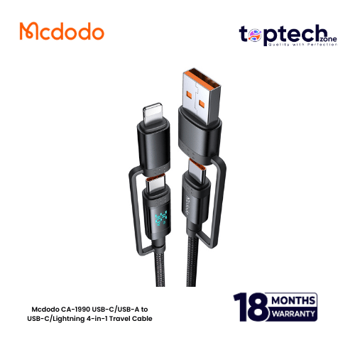 Mcdodo-2026-10-15T181902.663.png Mcdodo CA-1990 USB-C/USB-A to USB-C/Lightning 4-in-1 Travel Cable - Image 1