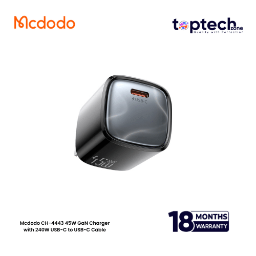 Mcdodo-46.png Mcdodo CH-4443 45W GaN Charger with 240W USB-C to USB-C Cable - Image 1