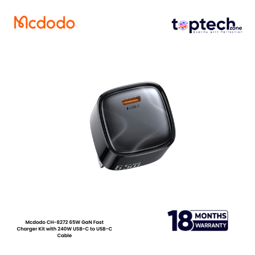 Mcdodo-52.png Mcdodo CH-8272 65W GaN Fast Charger Kit with 240W USB-C to USB-C Cable (US) - Image 1